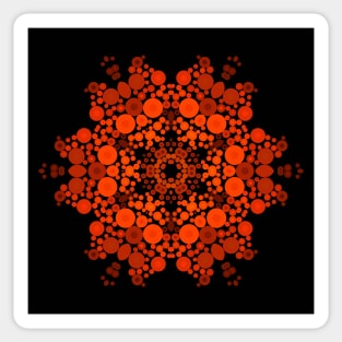 Dot Mandala Flower Orange and Black Sticker